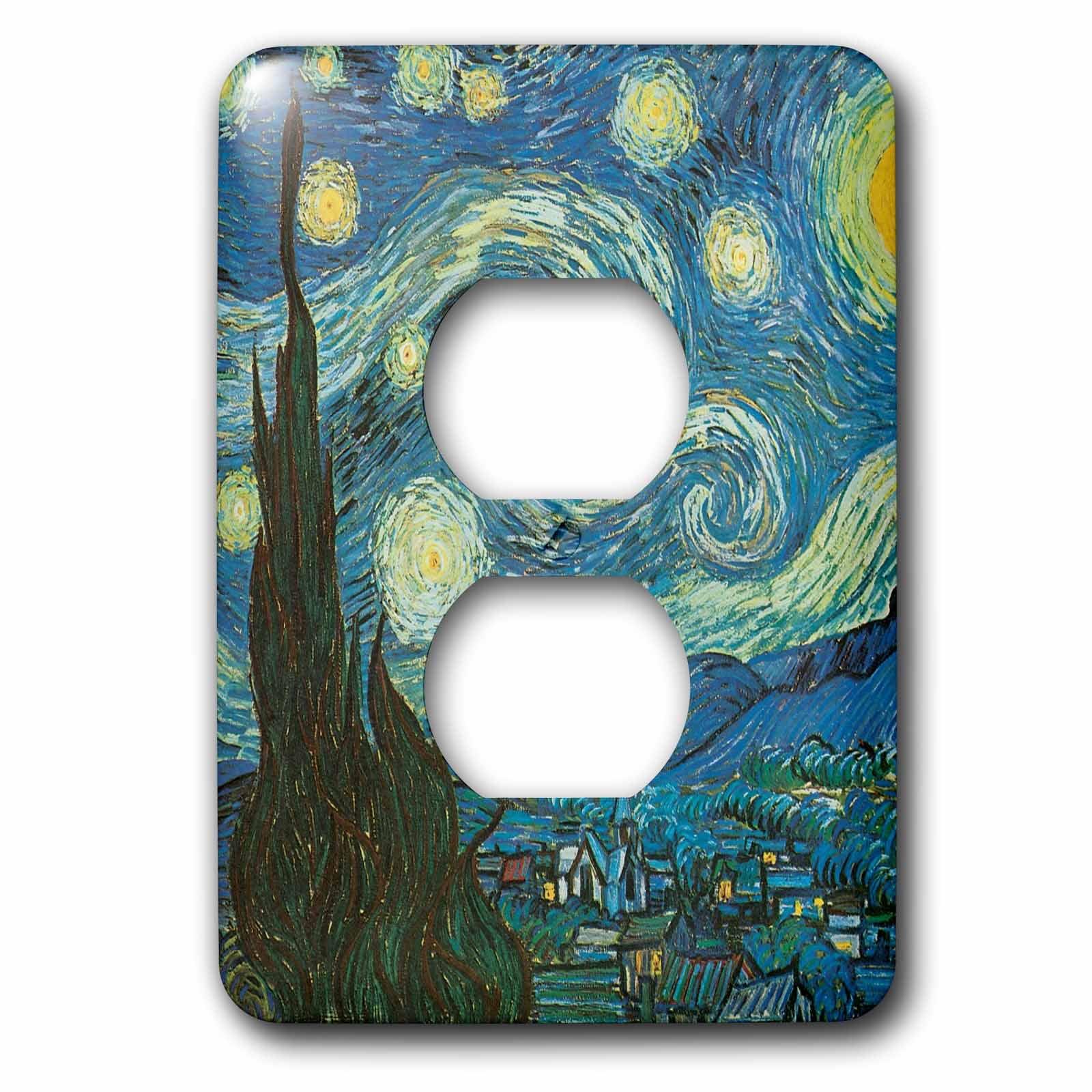 Starry Night by Van Gogh vintage 2 plug outlet cover lsp1646496