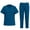 Navy#women scrub sets, variant on Women Quick Dry Nurse Uniforms Sets V-Neck Top Elastic Drawstring Straight Leg Pants Medical Uniforms Set with Pockets Black,S