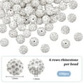 thumbnail image 2 of 100pcs 12mm White Rhinestone Beads White Clay Beads Polymer Crystal Beads Clay Pave Disco Ball Round Diamond Clay Beads for Necklace Bracelet Jewelry Making Wedding Decoration, 2 of 9