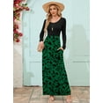 thumbnail image 2 of Chiclily Women's Long Sleeve Loose Plain Maxi Dresses Casual Long Dresses with Pockets, Green Silhouette XL, 2 of 6