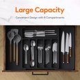 thumbnail image 2 of Cutlery Holder-Black, Expandable Drawer Utensil Tray, Adjustable Drawer Organizer for Kitchen, Compact Plastic Storage to Hold Spoons, Forks, 2 of 5