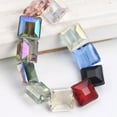 thumbnail image 3 of U8MO 10pcs 13mm Square Faceted Cut Crystal Glass Loose Beads for Jewelry Making-Light Rose, 3 of 4