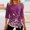 1# Hot Pink cheap stuff under 5 dollars, variant on Womens Tops 3/4 Length Sleeves Boho Western Tops Vintage Floral Side Twist Knot Blouses Dressy Casual Fall Shirt Tee