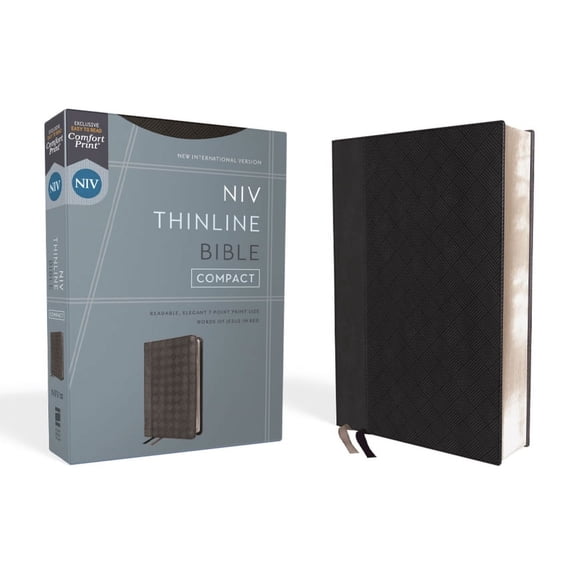 Niv, Thinline Bible, Compact, Leathersoft, Black/Gray, Red Letter, Comfort Print, (Hardcover)