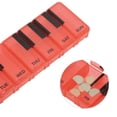 thumbnail image 3 of Unique Bargains 1 Pc Pill Case 7 Grid Piano Keys Pill Box Clear Red, 3 of 6