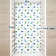 thumbnail image 5 of Wildkin Microfiber Fitted Crib Sheet for Boys & Girls, Soft & Breathable Fabric for Kids, Measures 52 x 28 Inches, Fits Standard Crib Mattress, BPA-free (Dinosaur Land Blue), 5 of 9