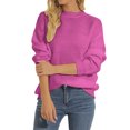thumbnail image 1 of Gibobby Suéter Abrigo Mujer Mujer 2022 invierno otoño sólido cuello cuello globo manga larga suéteres pulóver ropa de abrigo (Rosa, S), 1 of 5
