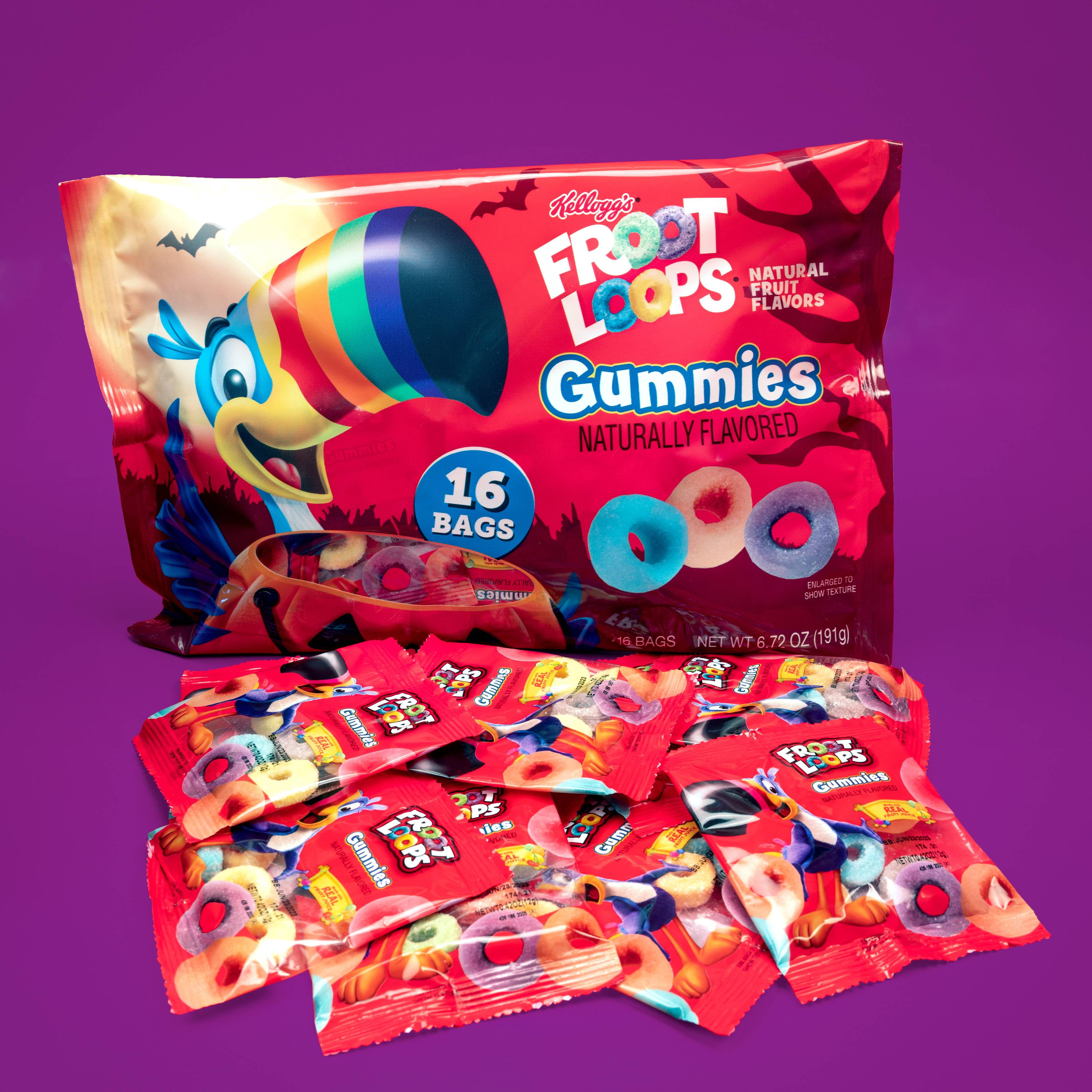Buy Kellogg's Froot Loops Fruit Flavored Gummies 16 Count Halloween Bag