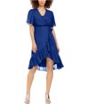 thumbnail image 1 of Vestido alto y bajo con volantes para mujer Calvin Klein Azul 0P, 1 of 1