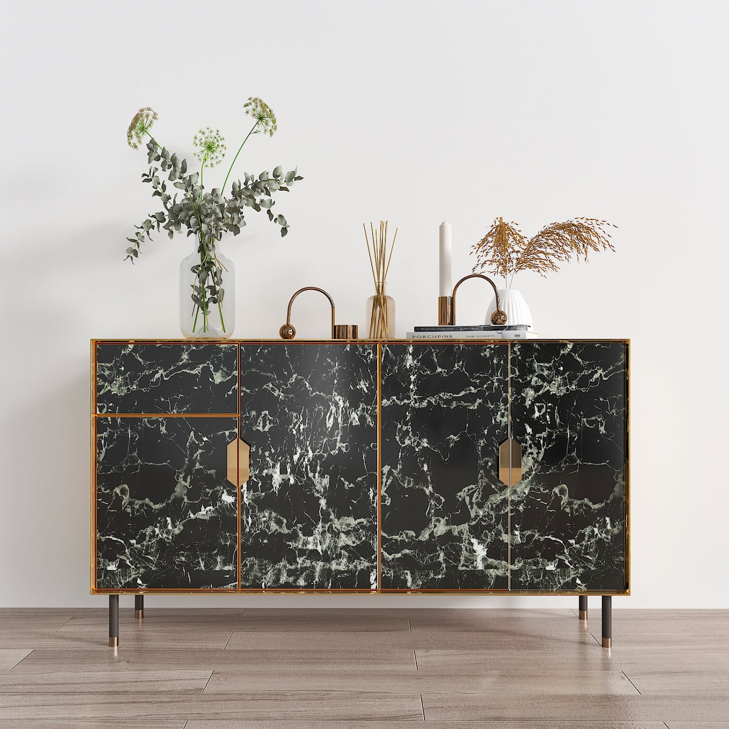 CHIHUT 17.7"x100" Black Marble Contact Paper for Countertops Waterproof Marble Wallpaper Peel and Stick Countertops for Kitchen Self Adhesive Removable Marble Vinyl Film for Bathroom Counter Top Walls