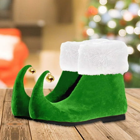 Menolana Elf Shoes Funny Velvet Boots for Adults Men Women for Christmas Festive Dress up 38