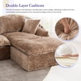 thumbnail image 3 of Muumblus 103" Boneless Sectional Sofa with Right Chaise, Comfy L-Shaped Modular Couch for Living Room, No Assembly Required, Brown Chenille, 3 of 10