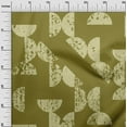 thumbnail image 3 of oneOone Georgette Viscose Dark Olive Green Fabric Geometric Half Circle Sewing Material Print Fabric By The Yard 42 Inch Wide, 3 of 4