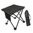 thumbnail image 1 of Taburete de camping portátil reclinable, reposapiés, taburete otomano compacto y plegable. Rayado negro, 1 of 9