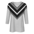 thumbnail image 4 of Cqxid525 Comfort Colors T-Shirts Women's Fashionable Round Neck Casual Floral Print Three Quarter Sleeve T Shirt Gray Xxxl Summer Tops Short Sleeve, 4 of 5