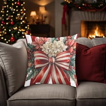 Horivan Christmas Pillow Covers 17x17 Inch Holiday Decor Soft Cotton Cushion Cases with Hidden Zipper for Living Room Sofa Bed Seasonal Home Decorative Throw Pillow Covers