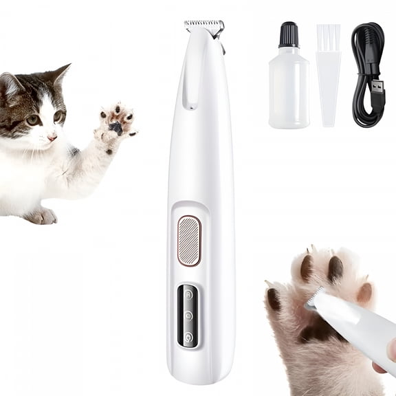 FACEGA Pet Micro Precision Trimmer, Multifunctional Pet Hair Clippers for Grooming with Led Light, Low Noise Waterproof Rechargeable Pet Paw Trimmer for Pet Paws, Ears, Rump, Face, Eyes(1 Set)