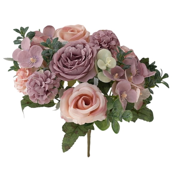 Cinvoph Fake Flowers Artificial Rose Bouquet Arrangement for Home Table Centerpieces Wedding Birthday Party Decoration 12"