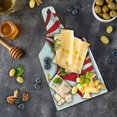 thumbnail image 5 of Circus Cutting Board, Illustration of Retro Flag Nostalgic Fun Festival Carnival Venue, Decorative Tempered Glass Cutting and Serving Board, Wine Bottle Shape, Red White, by Ambesonne, 5 of 5