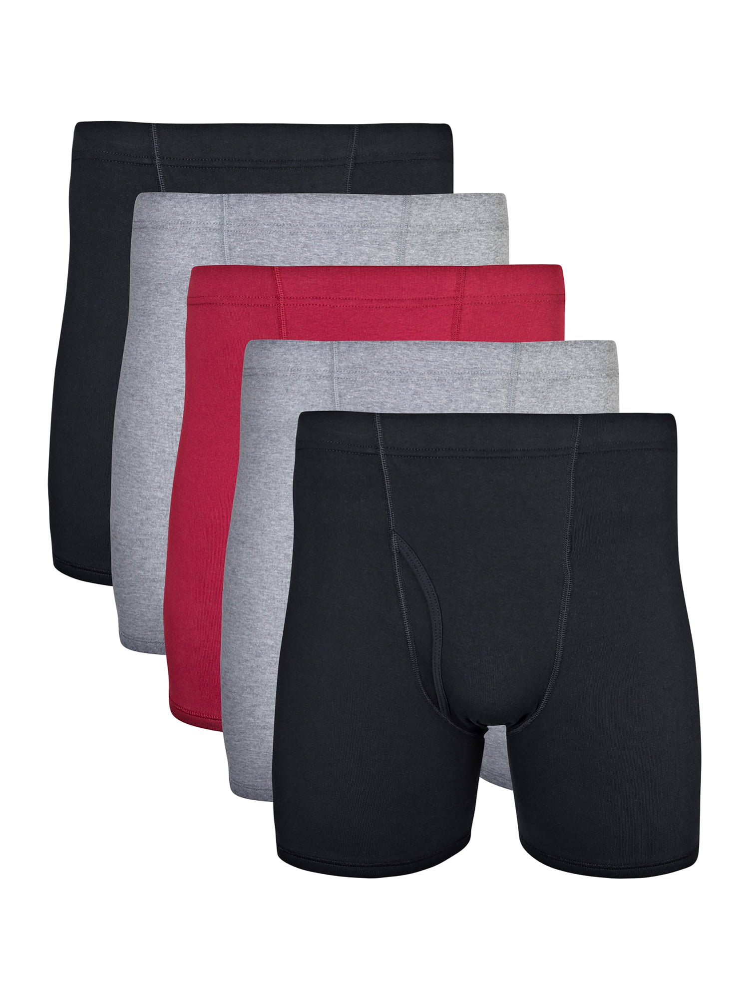 6 Pack Mens Boxer Shorts Underwear Solid Boxers Briefs Trunks Underpants S-2XL 