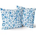 thumbnail image 2 of Light Blue Grey Leopard Print Pillow Covers 20X20 Inch Watercolor Grey Cheetah Decorative Pillow Cases Animal Square Throw Pillow Case Set of 2 Home Decor For Sofa Living Room Bedroom Bed Cushion, 2 of 5