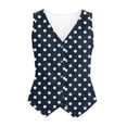thumbnail image 4 of Uaswgudfs Women's V Neck Button Down Vest Classic Polka Dot Sleeveless Casual Summer Tops, 4 of 5