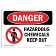 thumbnail image 1 of SignMission OS-DS-A-1218-L-1311 12 x 18 in. OSHA Danger Sign - Hazardous Chemicals Keep Out, 1 of 1