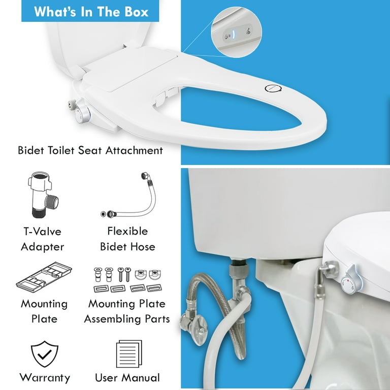BUTT BUDDY Suite - Smart Bidet Toilet Seat Attachment & Fresh Water Sprayer  (Cool & Warm Temperature Control | Dual-Nozzle Cleaning, Adjustable