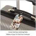 thumbnail image 3 of Square 2Pack PU Leather Horse Cruise Luggage Tag with Privacy Cover and Name ID Tag for Travel Handbags Backpacks Luggage Tags, 3 of 6