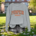 thumbnail image 2 of Olyvenn Pumpkin Season Sweatshirt Fall Shirt Women Fall Crewneck Tops Thanksgiving Halloween Embroidered Pullover Outfits Gray XXL, 2 of 3
