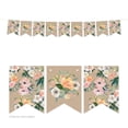 thumbnail image 1 of Peach Coral Kraft Brown Rustic Floral Garden Party Wedding, Hanging Pennant Party Banner with String, Graphics Only, 1 of 2