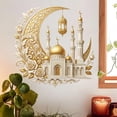 thumbnail image 6 of 15.75in Castle Moon Wall Decal for Bedroom Living Room Home Decor, Removable PVC Lantern Floral Crescent Sticker for Nursery Meditation Space, 6 of 7