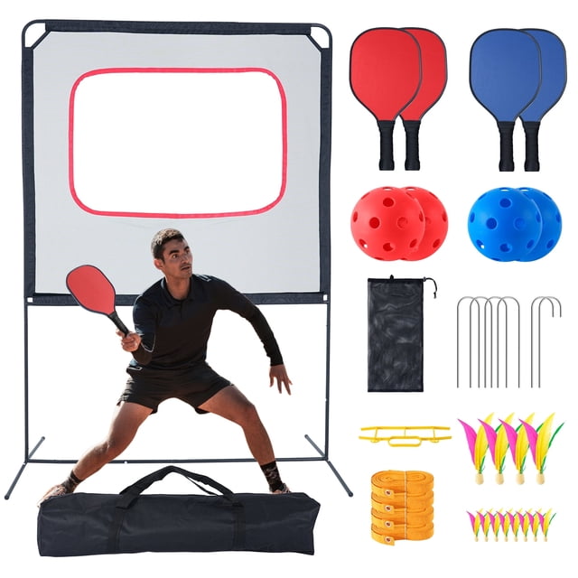 Slsy Pickleball Portátil con Red, Juego de Raqueta que Combina Pickleball, Bádminton y Tenis, Ideal para Patio, Exterior e Interior, Diversión para Niños y Adultos