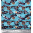 thumbnail image 1 of Soimoi Poly Georgette Fabric Brush Stroke & Feather African Printed Fabric 1 Yard 42 Inch Wide, 1 of 1