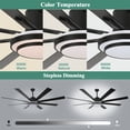 thumbnail image 4 of Cusp Barn 72 Inch Indoor Ceiling Fan with Lights and Remote Control, 6 Speeds Reversible DC Motor Large Ceiling Fans for Bedroom, 4 of 10