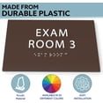 thumbnail image 4 of 6" X4" Exam Room 3 Sign- Tactile Graphics Grade 2 Braille Text | Modern Utility Wall Mount ADA Compliant Plastic Signs For Schools, Offices, Businesses, Apartments & Restaurants, 4 of 7