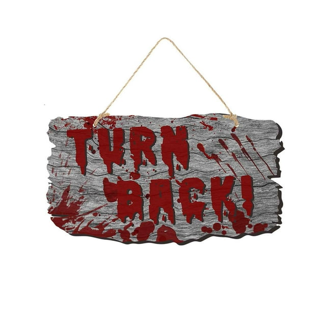 Xihbxyly Letrero de Madera de Halloween, Decoración con Huella de Mano Ensangrentada, Ambiente de Terror, Letrero Personalizado para Puerta de Entrada, Casa Embrujada, Decoración Navideña de Otoño, F