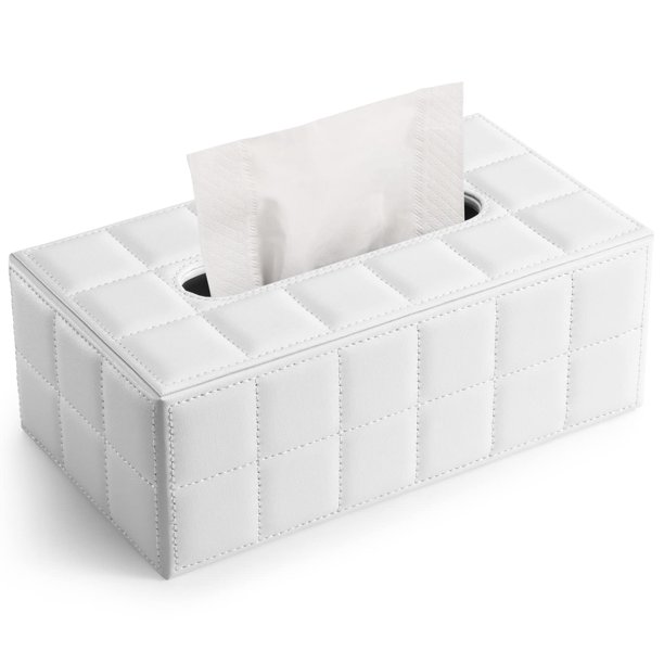 Funda rectangular para caja de pañuelos KINGFOM, gamuza sintética, piel sintética
