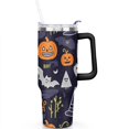 thumbnail image 2 of Halloween Coffee Tumble Happy Halloween Pumpkin Ghost Coffee Travel Mug with Straw,Thermal with Lids for Hot and Cold Drinks for Outdoor Sports Wedding 40 oz Spooky Cup, 2 of 7