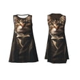thumbnail image 7 of Wukai Victorian Gentle Cat Print Women's Sleeveless Dress, Loose Fit Casual Dress for Women, Comfortable Sleeveless Summer Dress, 7 of 7