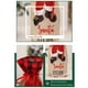 thumbnail image 5 of Cateissary Cubierta de botella de vino de lino de Navidad cordón de encaje Santa Claus manga de cerveza de comedor ropa de Navidad bolsa de Kits de decoración para fiestas Rejilla negra roja, 5 of 6