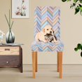 thumbnail image 4 of Yayeee 2 Pack Dining Chair Covers Stretch Parson Chairs Slipcovers Seat Protector, Purple Geometric, 4 of 6