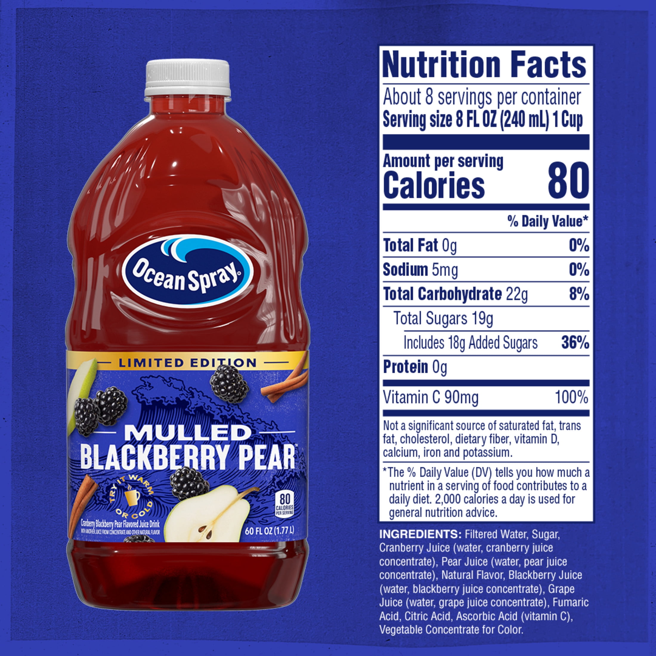 Ocean Spray® 60oz Mulled Blackberry Pear Juice