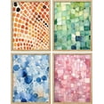 thumbnail image 3 of PixonSign Framed Wall Art Colorful Geometric Watercolor Dots Posters, Set of 4 Abstract Prints, Modern Artwork Wall Decor, Minimalist Wall Décor for Living Room, Bedroom, Office - 12"x16" Natural, 3 of 5
