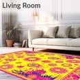 thumbnail image 2 of ODIKA 6'x9' Machine Washable Non-Slip Area Rug, Hippie Sun and Moon with High Traffic Rug, Yellow, 83230, 2 of 7
