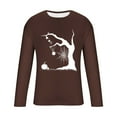thumbnail image 4 of SuTry Men's Themed Tops Long Sleeve Crew Neck Halloween Stylish T-Shirt Graphic Printed Comfy Fabric for Halloween Parties Wearing(Coffee#2,M), 4 of 4