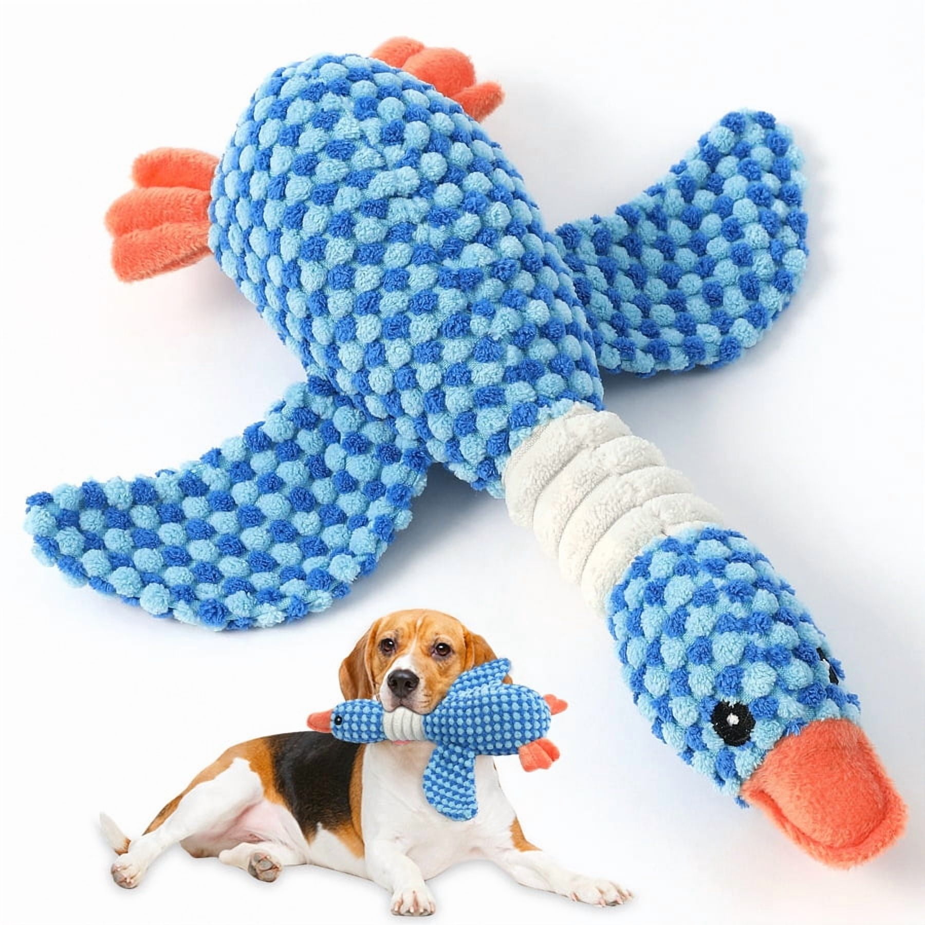 Plush dog toys, upgraded goose bite interactive pet toys, squeaking dog toys, plush dog toys, puppy bite toys,