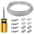 thumbnail image 1 of 14-Piece Steel Cable Set - 10M Wire Cable - 3 mm Diameter - Steel Cable with Fasteners - For Outdoor Garden - M4 Turnbuckle - Outdoor Metal Cable - Clothesline - For Tent Rope, Clotheslines & Outdoor, 1 of 5