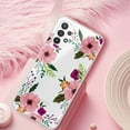 thumbnail image 5 of TJS Phone Case Compatible with Samsung Galaxy A32 5G, with [Tempered Glass Screen Protector] Slim TPU Matte Color Marble Transparent Clear Soft Skin Cover (Pink Flower), 5 of 6