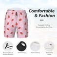 thumbnail image 3 of Daiia Strawberry Floral Mens Swim Trunks Swim Shorts Quick Dry Swim Shorts with Mesh Lining Pockets-Medium, 3 of 9